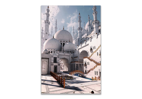 Fantasy Moschee Poster, Größe: 60x90 cm, Rahmen: Silber, image 